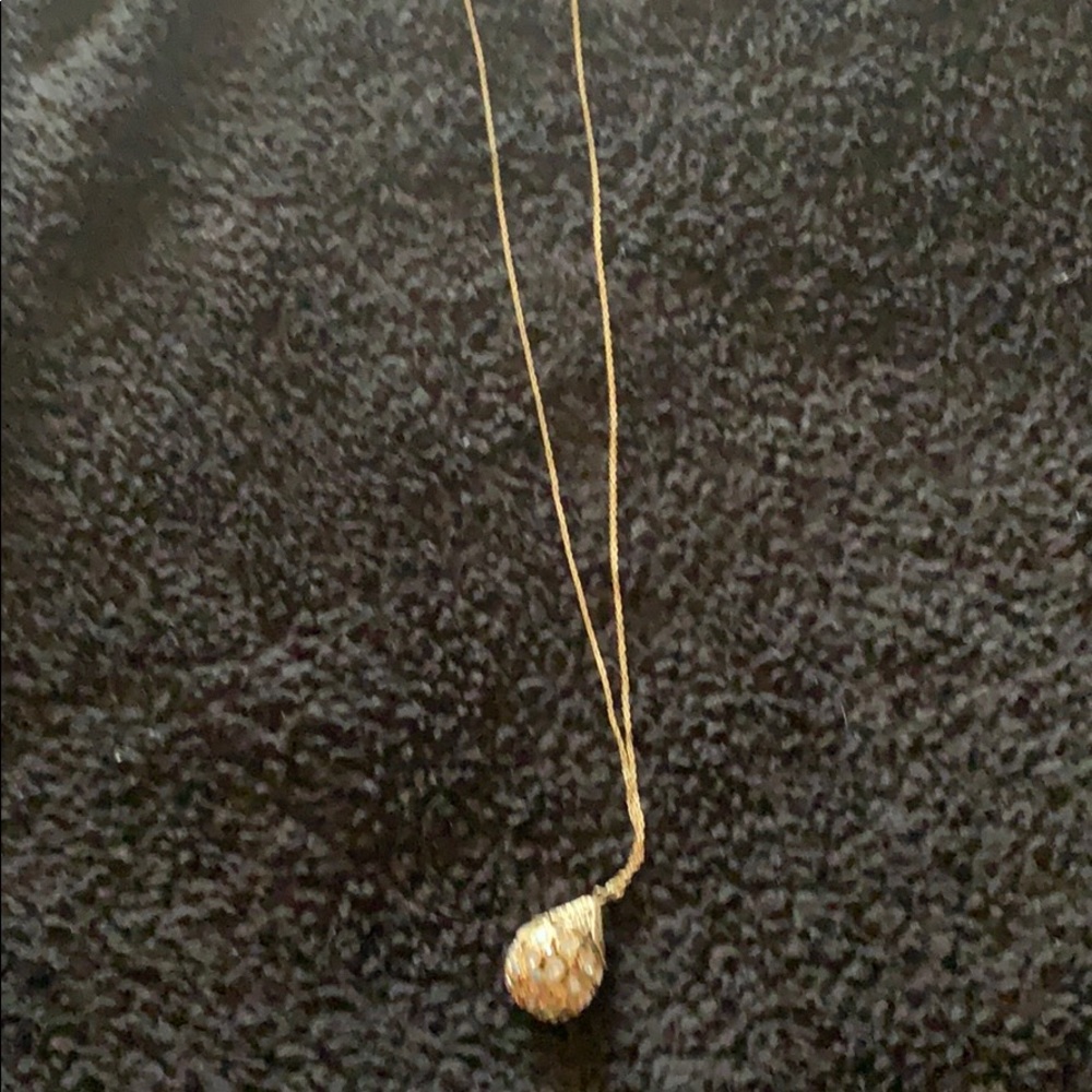 Long necklace with colorful egg shaped charm
